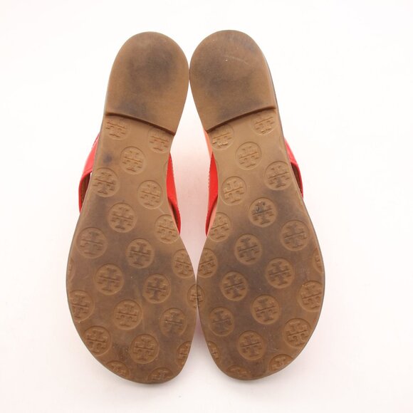 Tory Burch Thora Women's Size 7 M Red Patent Leather Flip Flop Flat Sandals - Picture 7 of 11